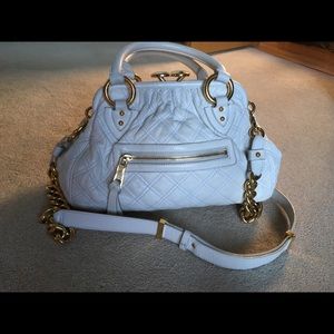Marc Jacobs white quilted leather cross body purse